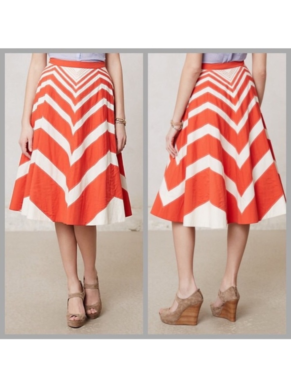 Anthropologie Chevron Skirt Size 0